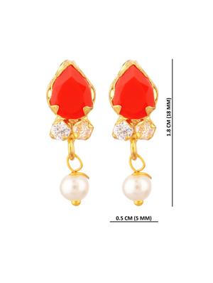 red crystal studs earring - 17937854 - Standard Image - 3