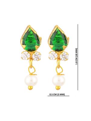 green metal studs earring - 17937858 - Standard Image - 3