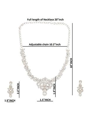 silver austrian stone crystal choker necklace earring set - 17937866 - Standard Image - 4