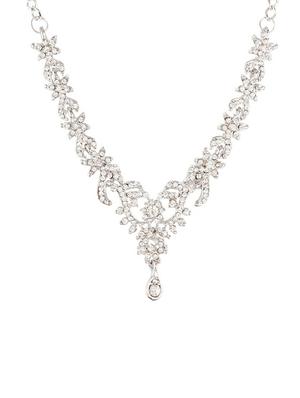 silver austrian stone crystal choker necklace earring set - 17937867 - Standard Image - 2