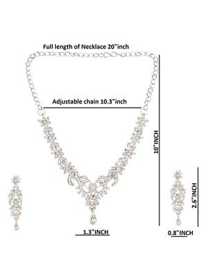 silver austrian stone crystal choker necklace earring set - 17937867 - Standard Image - 4