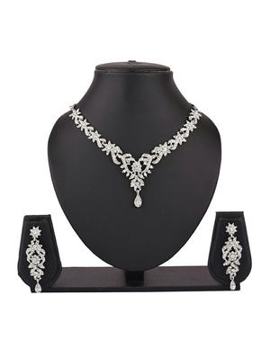 silver austrian stone crystal choker necklace earring set - 17937867 - Standard Image - 5