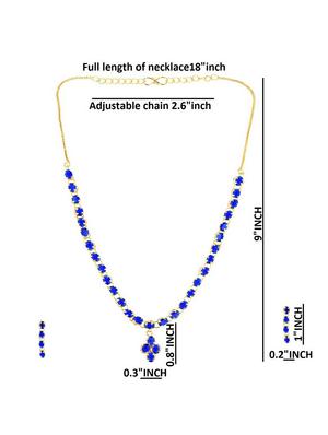 cubic zirconia crystal choker necklace earring set - 17937870 - Standard Image - 4