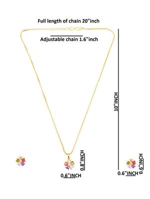 multi colored ethnic floral pendant chain necklace earrings set - 17937898 - Standard Image - 4
