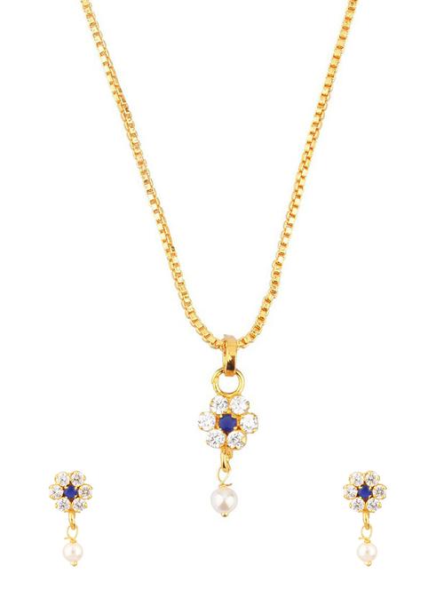 multi colored floral pendant chain necklace earrings set - 17937901 - Standard Image - 1