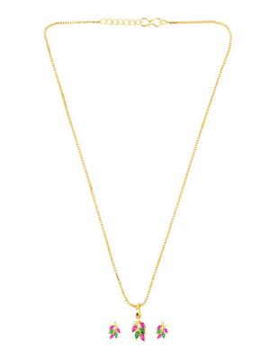 multi colored floral pendant chain necklace earrings set - 17937903 - Standard Image - 2