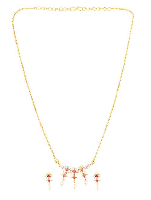 multi colored floral pendant chain necklace earrings set - 17937914 - Standard Image - 1