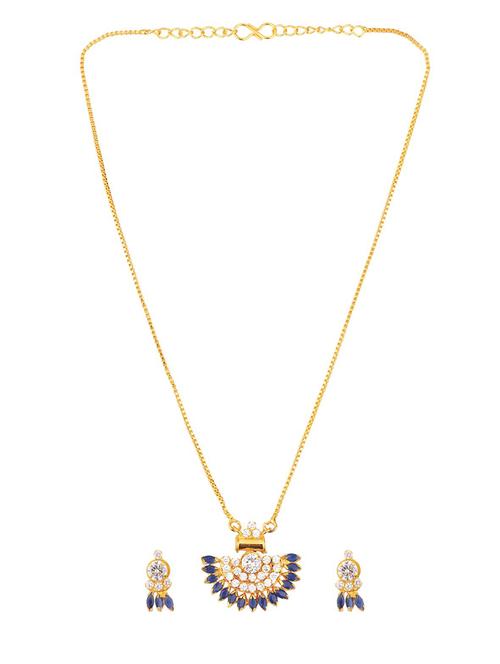 blue pendant chain necklace earrings set - 17937915 - Standard Image - 1