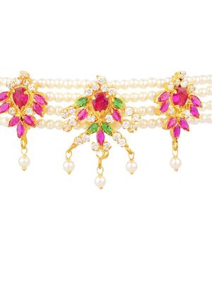 multi colored cubic zirconia beads choker necklace earrings set - 17937921 - Standard Image - 2