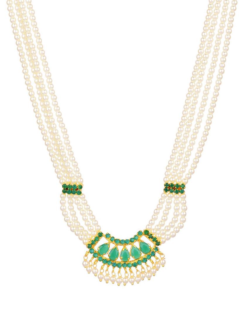 green cubic zirconia beads necklace earrings set - 17937930 - Zoom Image - 2