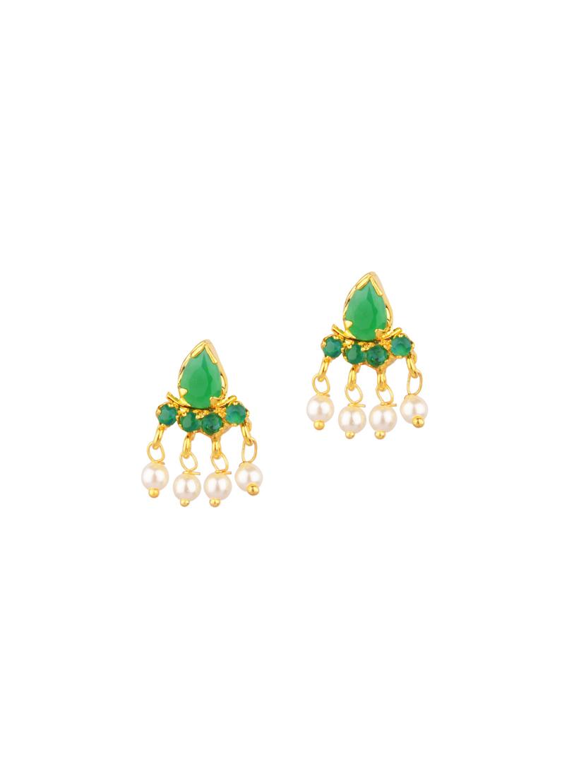green cubic zirconia beads necklace earrings set - 17937930 - Zoom Image - 3