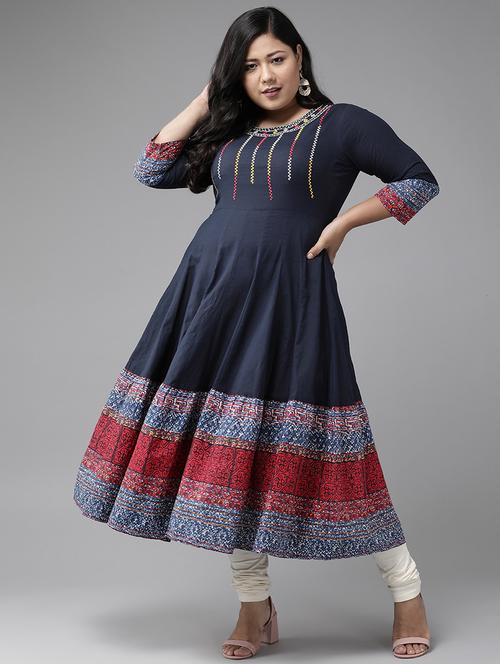 embroidered anarkali kurta - 17937941 - Standard Image - 1