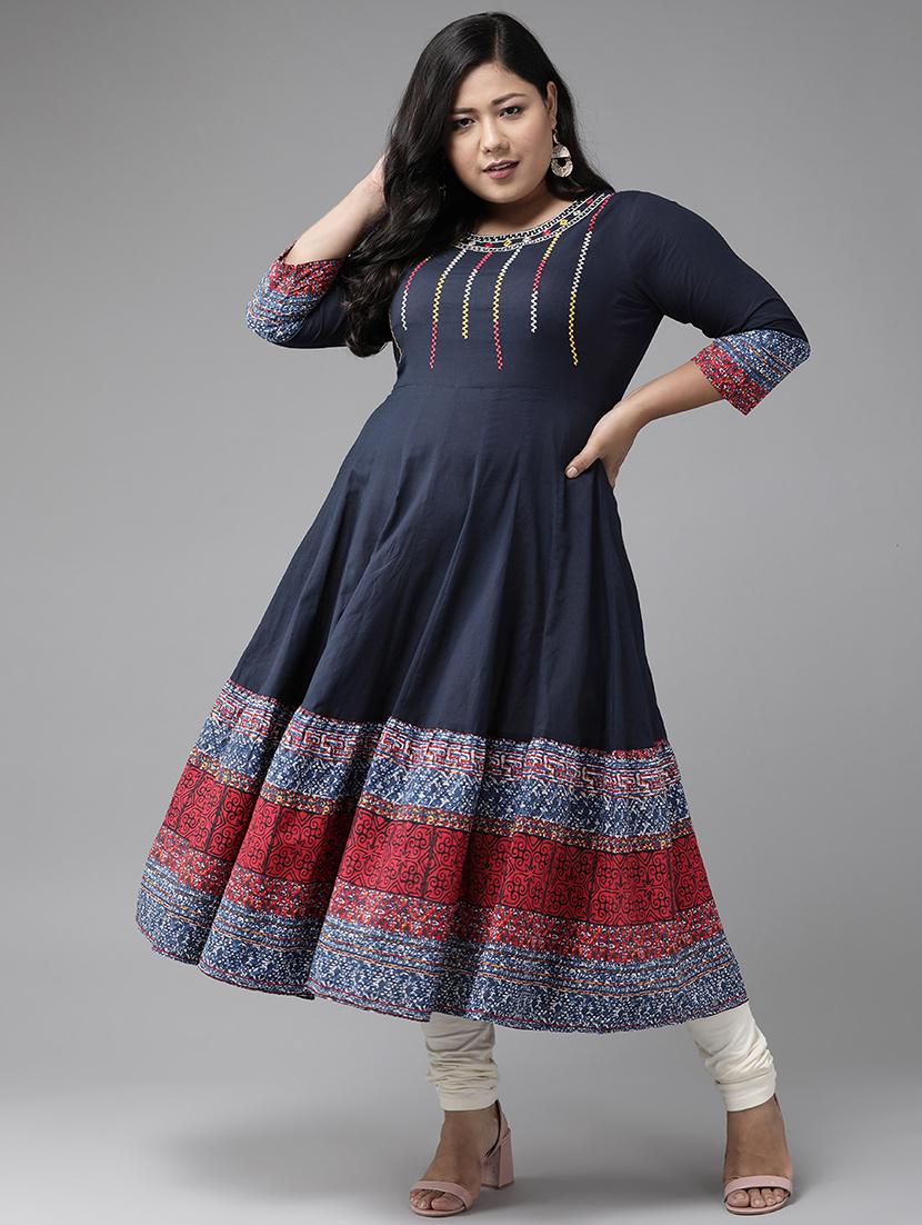 embroidered anarkali kurta - 17937941 - Zoom Image - 1