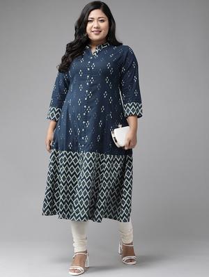ikat a-line kurta - 17937951 - Standard Image - 2