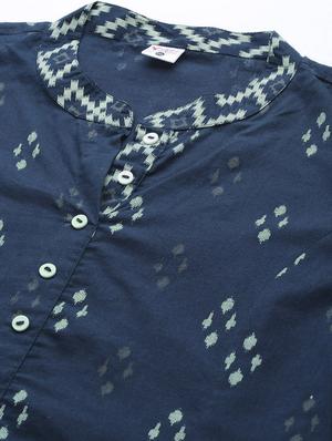 ikat a-line kurta - 17937951 - Standard Image - 4