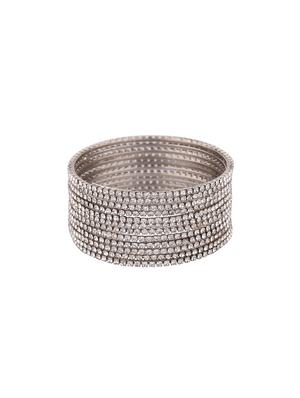 white cubic zirconia crystal bangle set (12 pieces) - 17947632 - Standard Image - 2