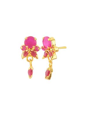 pink crystal drop stud earrings - 17947695 - Standard Image - 2