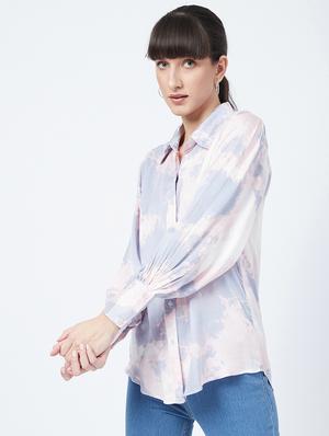 bishop sleeved printed shirt - 17947766 - Standard Image - 2