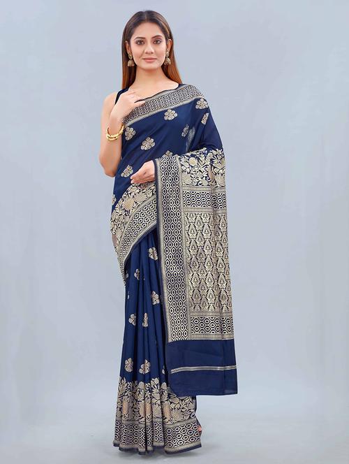 zari work banarasi saree with blouse - 17947779 - Standard Image - 1