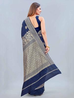 zari work banarasi saree with blouse - 17947779 - Standard Image - 2