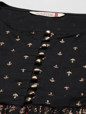 black rayon flared lehenga - 17948037 - Standard Image - 5