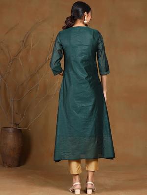foil print straight kurta - 17948116 - Standard Image - 3
