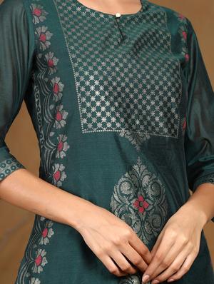 foil print straight kurta - 17948116 - Standard Image - 4