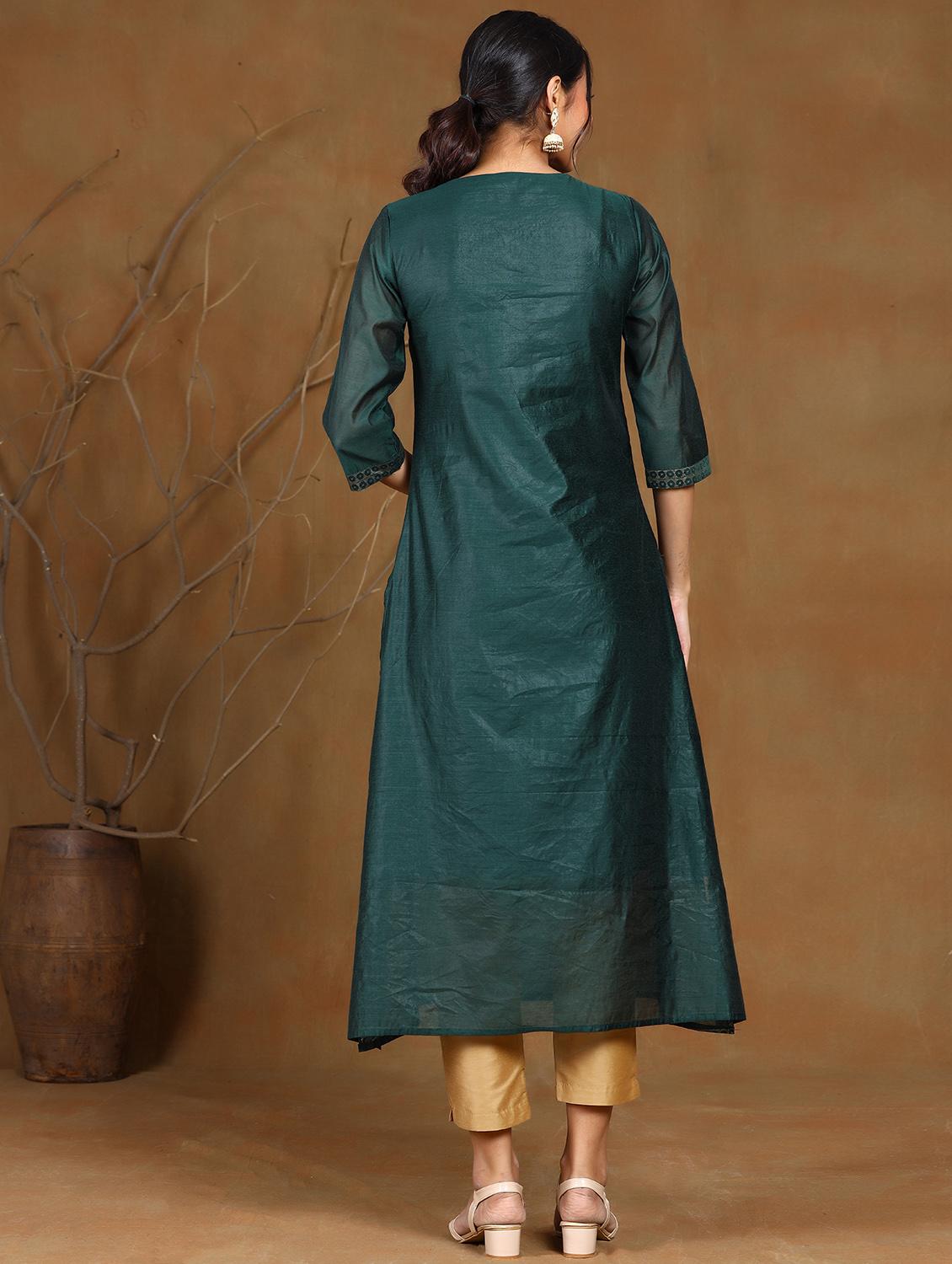 foil print straight kurta - 17948116 - Zoom Image - 3