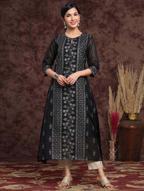 printed a-line kurta - 17948118 - Standard Image - 1