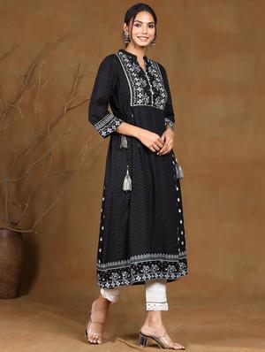 printed a-line kurta - 17948122 - Standard Image - 2