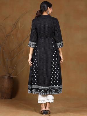 printed a-line kurta - 17948122 - Standard Image - 3
