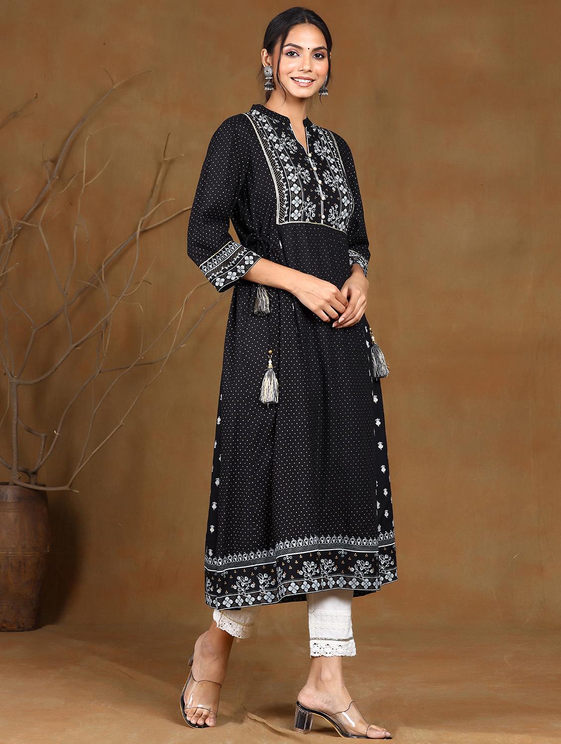 printed a-line kurta - 17948122 - Zoom Image - 2