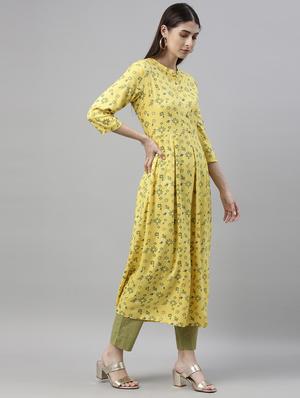 floral a-line kurta - 17948142 - Standard Image - 3