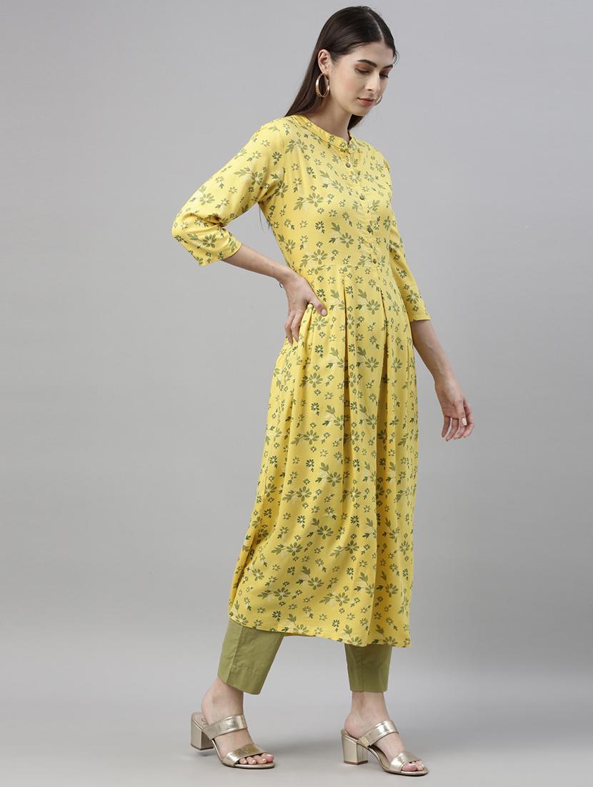 floral a-line kurta - 17948142 - Zoom Image - 3