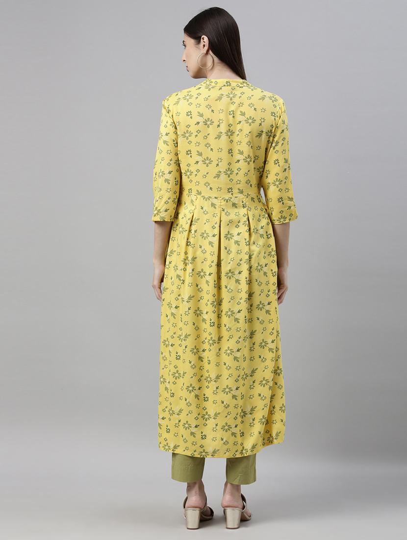 floral a-line kurta - 17948142 - Zoom Image - 4