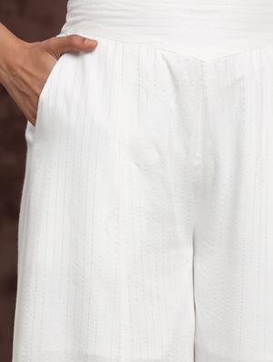 white rayon flared palazzo - 17948295 - Standard Image - 6