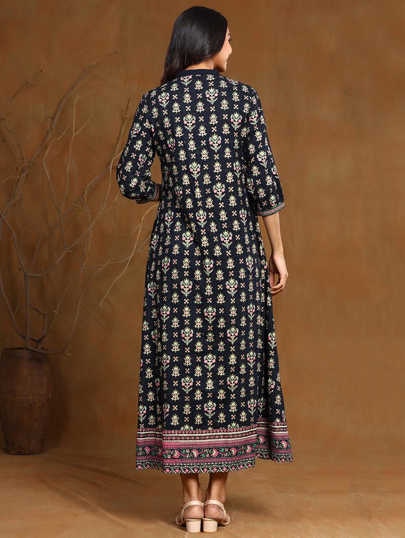 printed flared ethnic dress - 17948330 - Zoom Image - 3