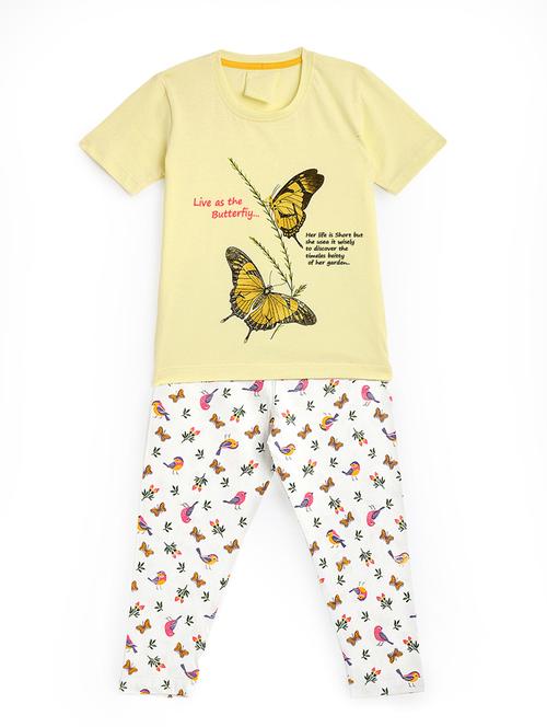 round neck printed nightwear pajama set - 17948373 - Standard Image - 1