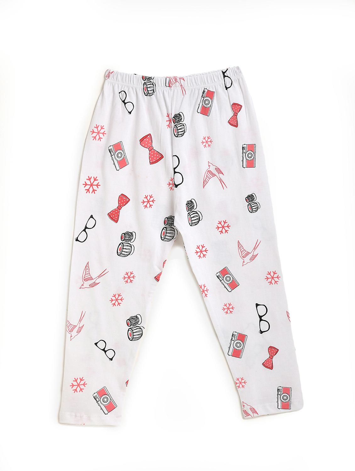 round neck printed nightwear pajama set - 17948375 - Zoom Image - 3