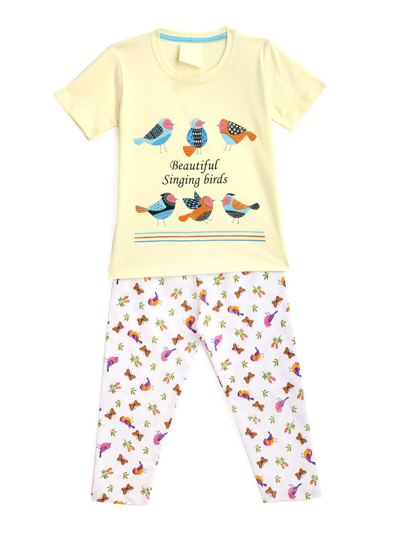 round neck printed nightwear pajama set - 17948379 - Zoom Image - 1