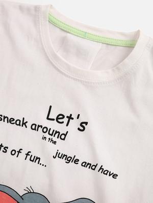 round neck printed nightwear pajama set - 17948388 - Standard Image - 3