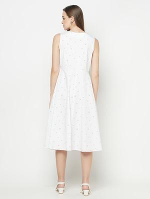 v-neck printed a-line dress - 17948487 - Standard Image - 3