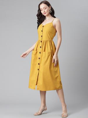 cami neck solid a-line dress - 17948532 - Standard Image - 2