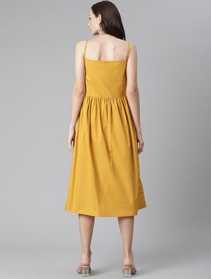cami neck solid a-line dress - 17948532 - Standard Image - 3