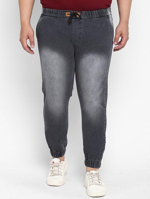 plus grey washed denim joggers - 17948795 - Standard Image - 1