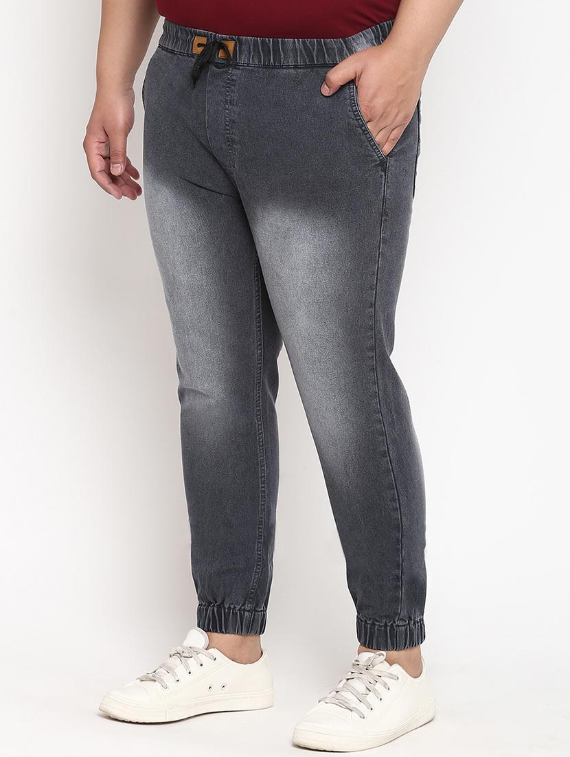 plus grey washed denim joggers - 17948795 - Zoom Image - 2