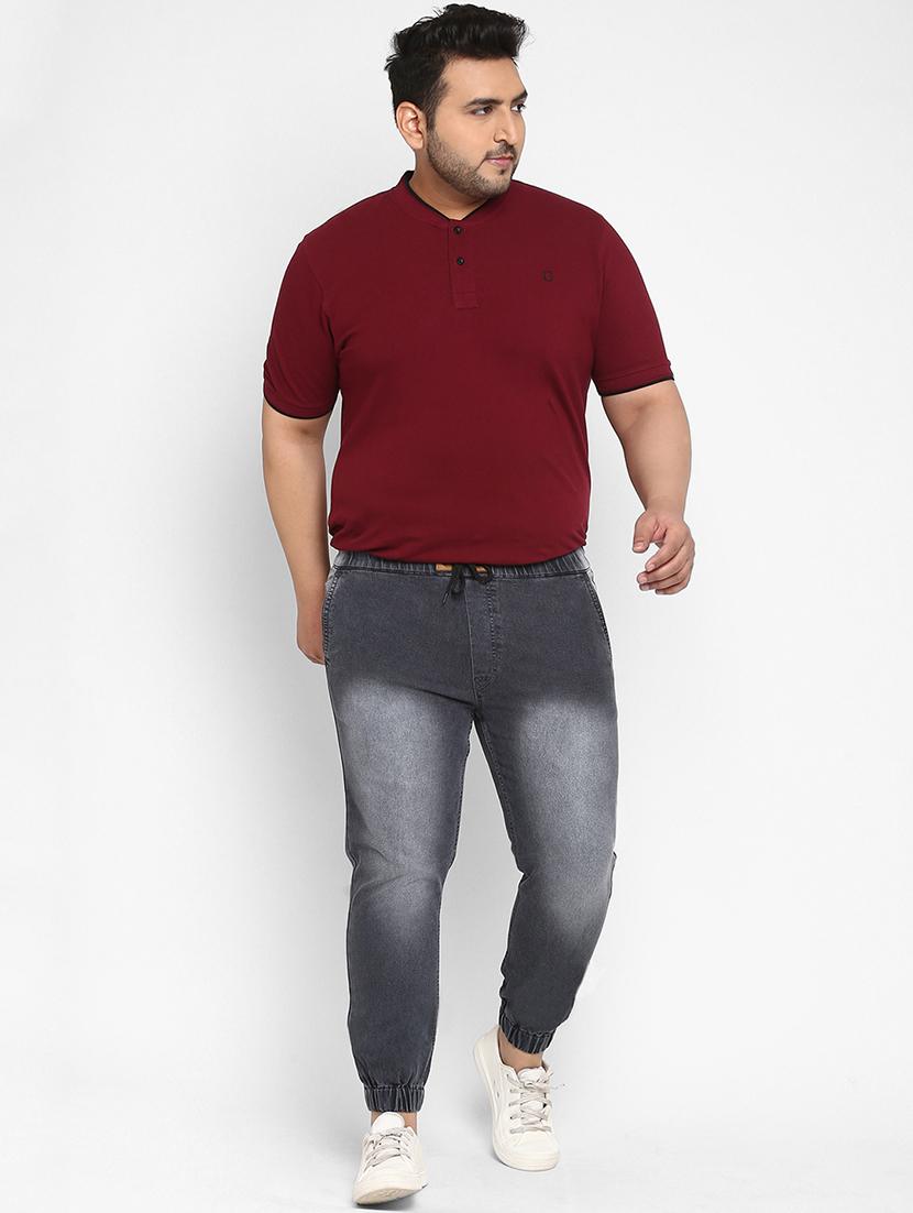 plus grey washed denim joggers - 17948795 - Zoom Image - 4