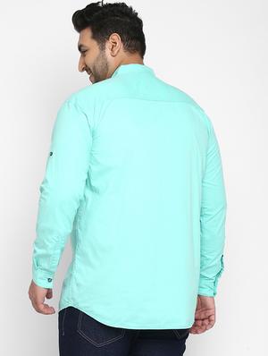 plus blue solid casual shirt - 17948801 - Standard Image - 3