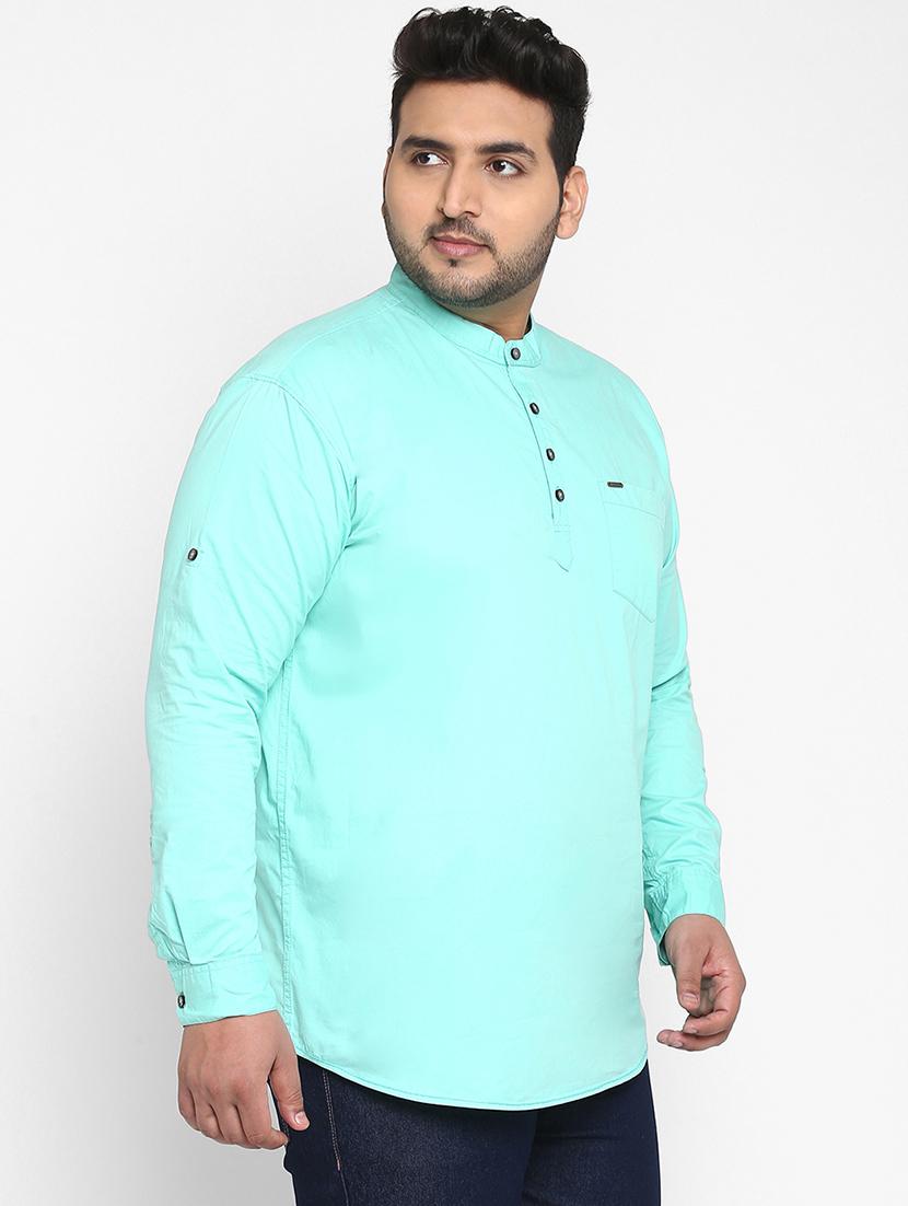 plus blue solid casual shirt - 17948801 - Zoom Image - 2