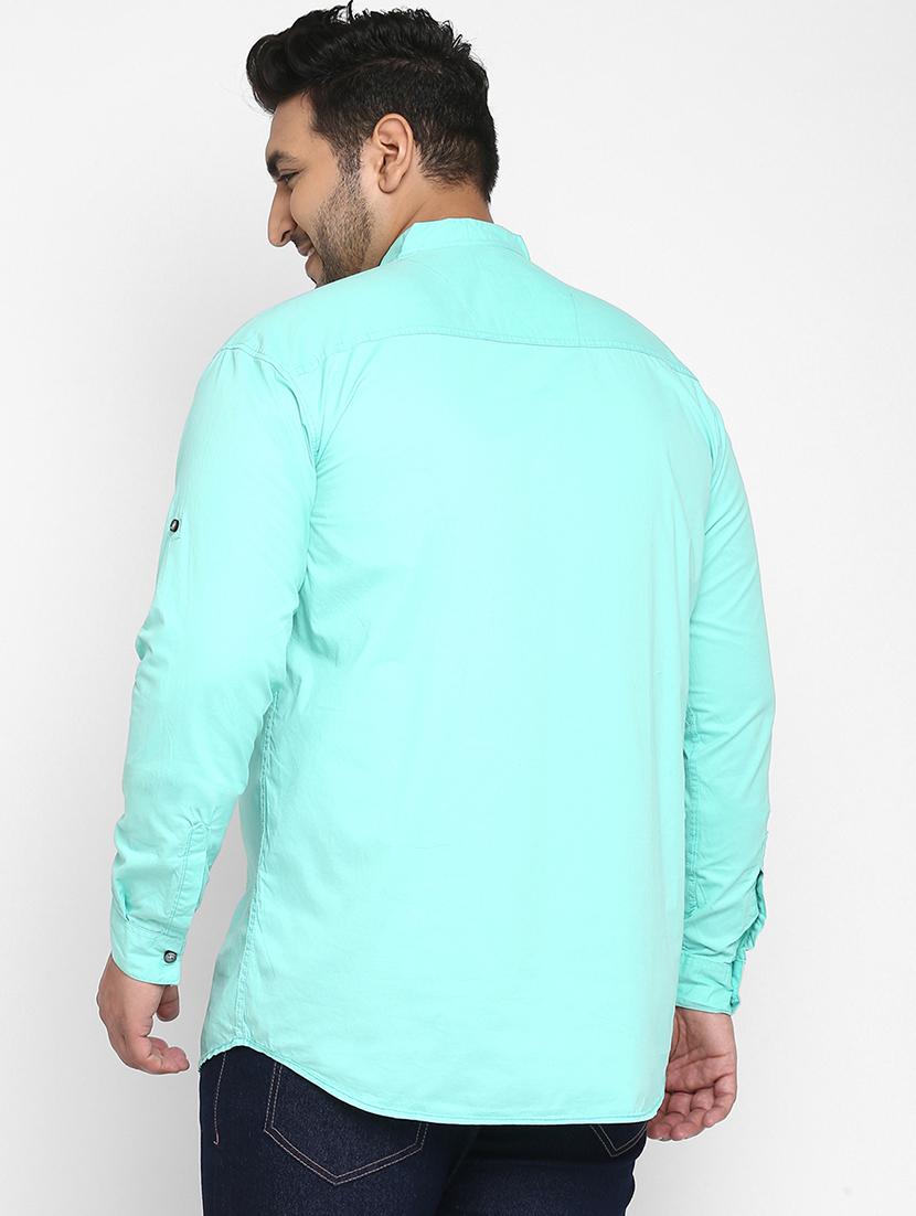 plus blue solid casual shirt - 17948801 - Zoom Image - 3
